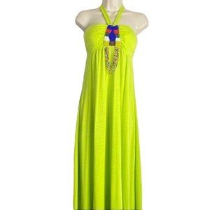 4/$25 Made For Me To‎ Look Amazing Dress Maxi Beaded Halter Womens Junior Sz M